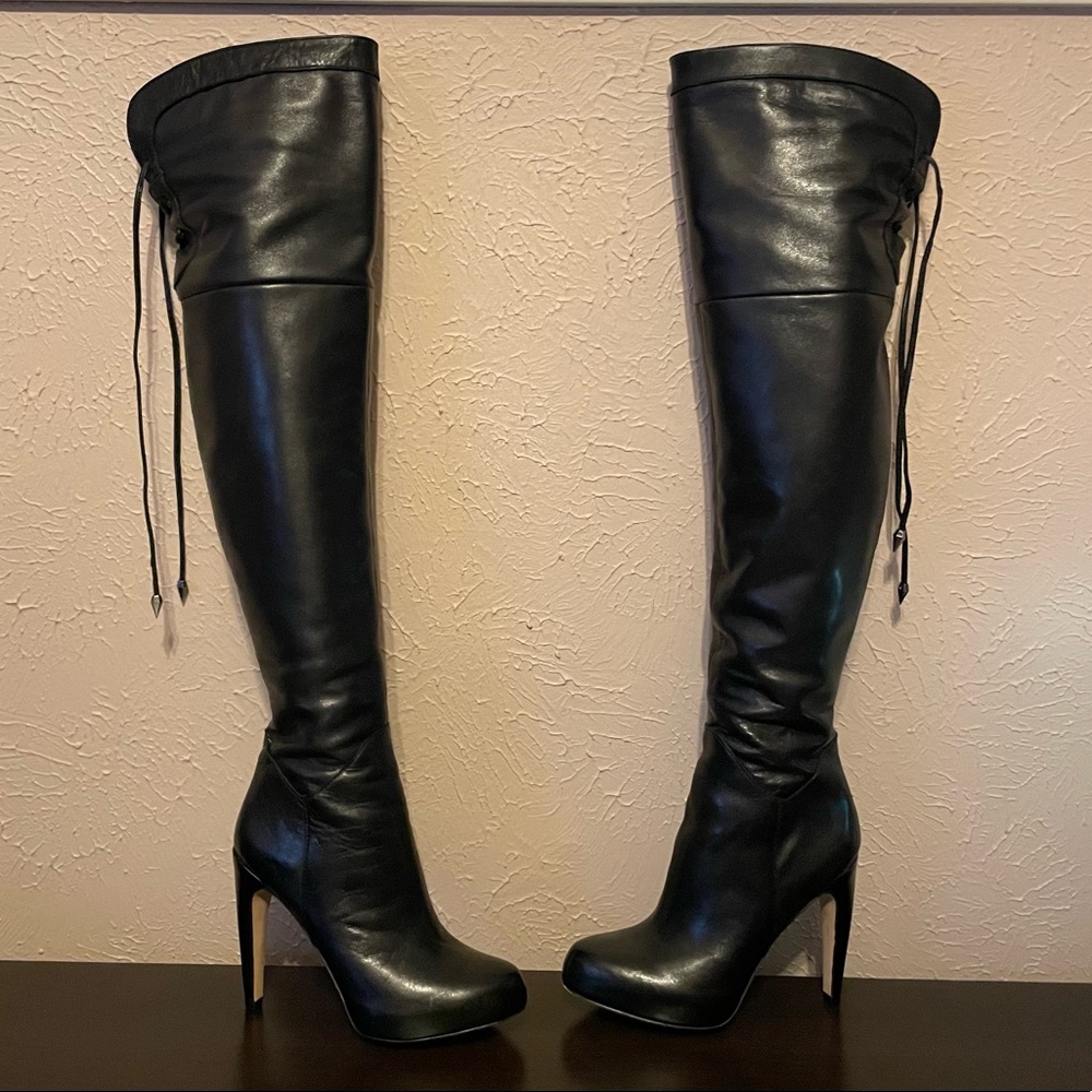 Sam Edelman RARE black leather over the knee boots
